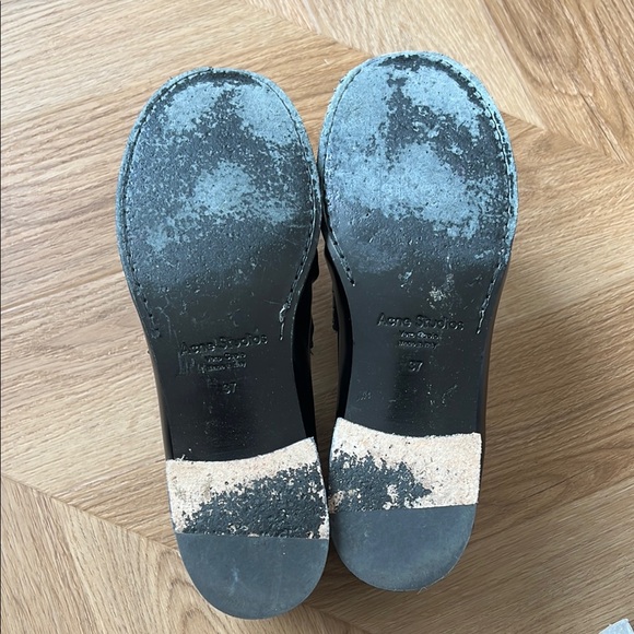 Acne Studios Women’s Black Leather Loafers, size 37 - Picture 8 of 17